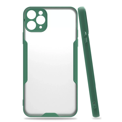 Apple iPhone 11 Pro Max Kılıf Platin Silikon - Yeşil
