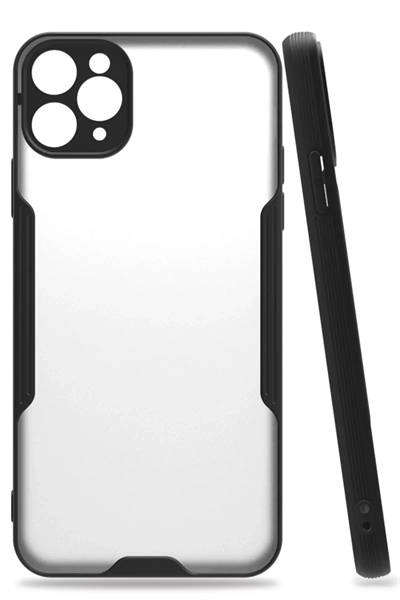 Apple iPhone 11 Pro Max Kılıf Platin Silikon - Siyah