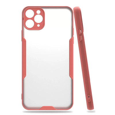 Apple iPhone 11 Pro Max Kılıf Platin Silikon - Pembe