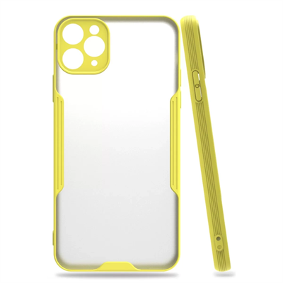 Apple iPhone 11 Pro Max Kılıf Platin Silikon - Sarı