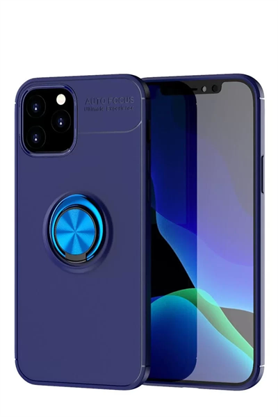 Apple iPhone 12 Kılıf Range Yüzüklü Silikon - Mavi