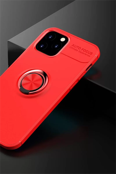 Apple iPhone 12 Kılıf Range Yüzüklü Silikon - Kırmızı