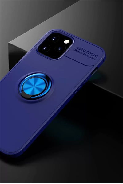 Apple iPhone 12 Kılıf Range Yüzüklü Silikon - Mavi