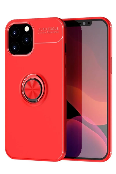 Apple iPhone 12 Pro Max Kılıf Range Yüzüklü Silikon - Kırmızı