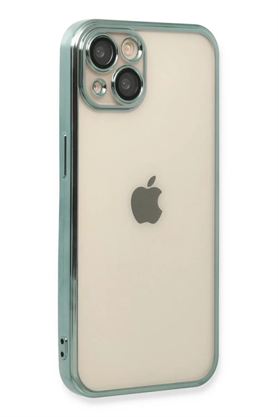 Apple iPhone 13 Kılıf Lensli Silikon - Yeşil