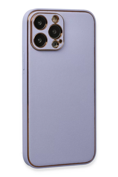 Apple iPhone 13 Pro Kılıf Coco Deri Silikon Kapak - Açık Lila