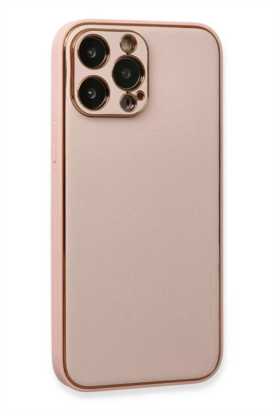Apple iPhone 13 Pro Kılıf Coco Deri Silikon Kapak - Pembe