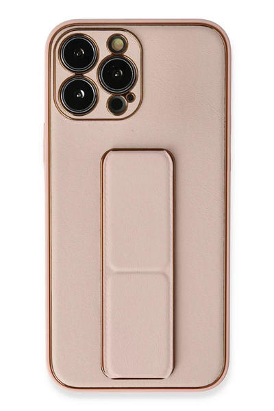 Apple iPhone 13 Pro Kılıf Coco Deri Standlı Kapak - Pembe
