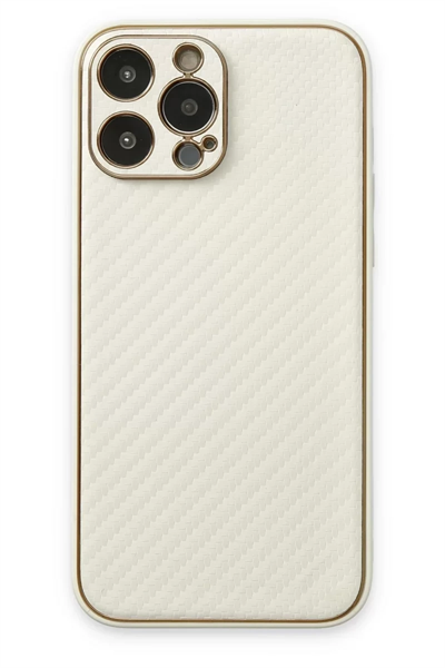 Apple iPhone 13 Pro Kılıf Coco Karbon Silikon - Beyaz