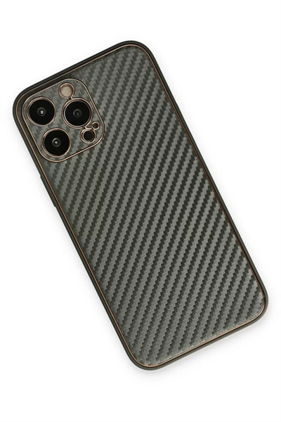 Apple iPhone 13 Pro Kılıf Coco Karbon Silikon - Füme
