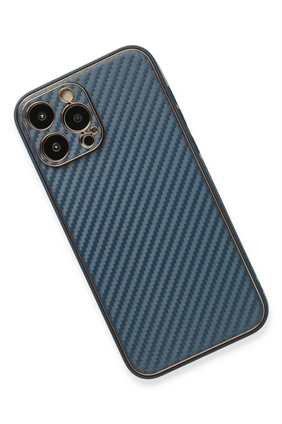 Apple iPhone 13 Pro Kılıf Coco Karbon Silikon - Mavi
