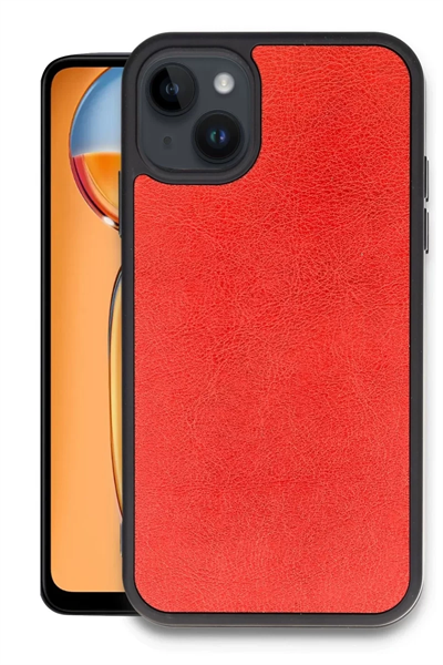 Apple iPhone 14 Kılıf Aras Deri Kapak - Kırmızı