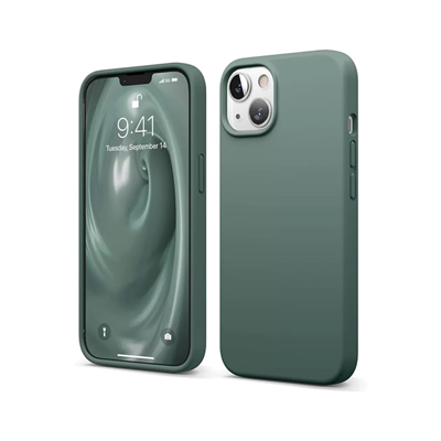 Apple iPhone 14 Kılıf First Silikon - Koyu Yeşil