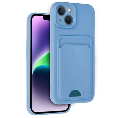 Apple iPhone 14 Kılıf Kelvin Kartvizitli Silikon - Mavi