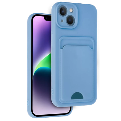 Apple iPhone 14 Kılıf Kelvin Kartvizitli Silikon - Mavi