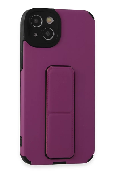 Apple iPhone 14 Plus Kılıf Mega Standlı Silikon - Mor