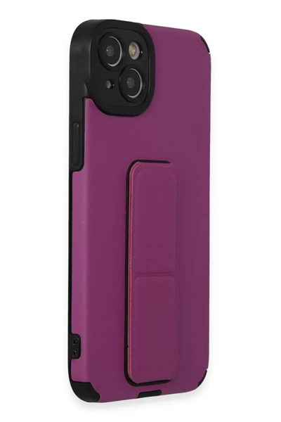 Apple iPhone 14 Plus Kılıf Mega Standlı Silikon - Mor