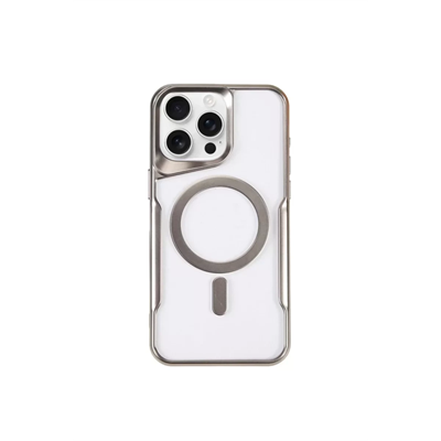 Apple iPhone 14 Pro Kılıf Boyi Magsafe Silikon Kapak - Gümüş