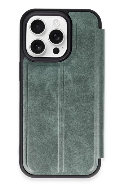 Apple iPhone 14 Pro Kılıf Flip Cover - Koyu Yeşil