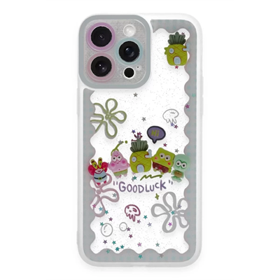 Apple iPhone 14 Pro Max Kılıf Sweet Desenli Silikon Kapak - Açık Mavi