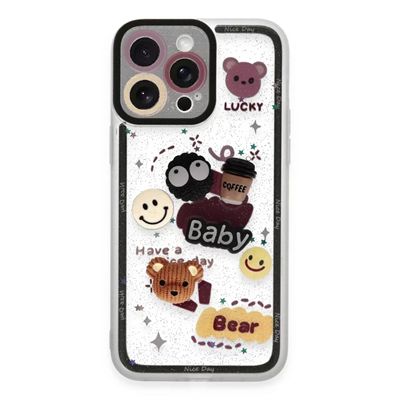 Apple iPhone 14 Pro Max Kılıf Sweet Desenli Silikon Kapak - Sarı