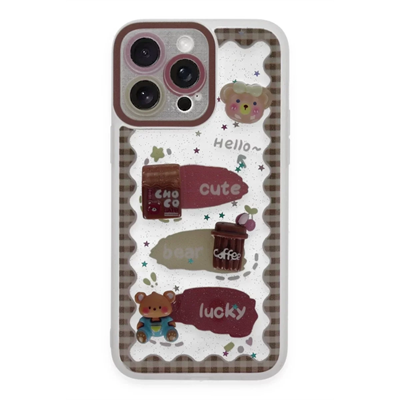 Apple iPhone 14 Pro Max Kılıf Sweet Desenli Silikon Kapak - Şeffaf