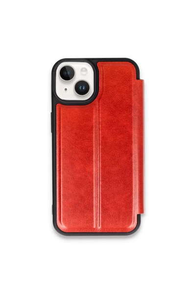Apple iPhone 15 Kılıf Flip Cover - Kırmızı