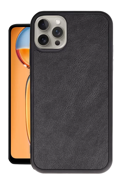Apple iPhone 15 Pro Kılıf Aras Deri Kapak - Siyah