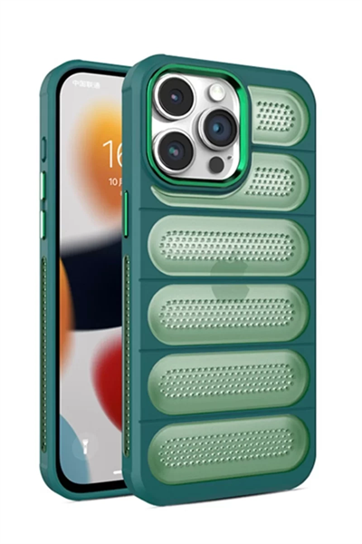 Apple iPhone 15 Pro Max Kılıf Airmax Silikon Kapak - Koyu Yeşil