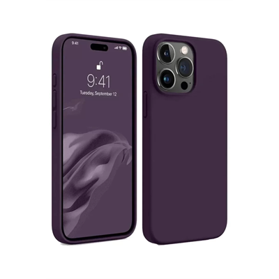 Apple iPhone 15 Pro Max Kılıf First Silikon - Mürdüm