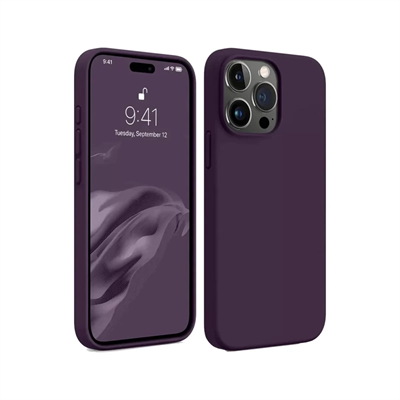 Apple iPhone 15 Pro Max Kılıf First Silikon - Mürdüm