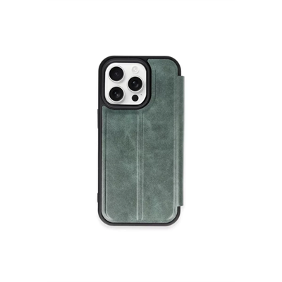 Apple iPhone 15 Pro Max Kılıf Flip Cover - Koyu Yeşil