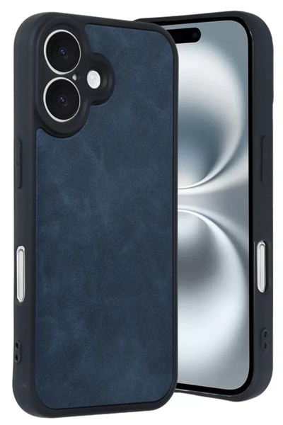 Apple iPhone 16 Kılıf Aras Deri Kapak - Lacivert