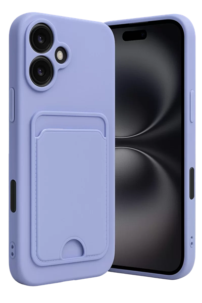 Apple iPhone 16 Kılıf Kelvin Kartvizitli Silikon - Lila