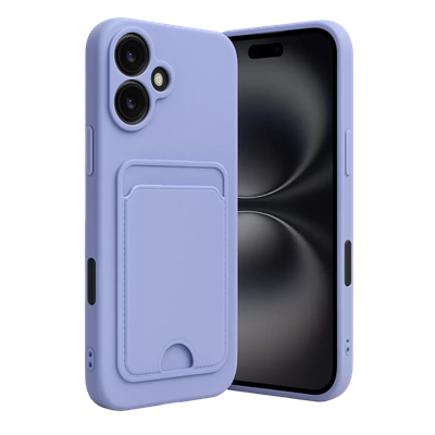 Apple iPhone 16 Kılıf Kelvin Kartvizitli Silikon - Lila