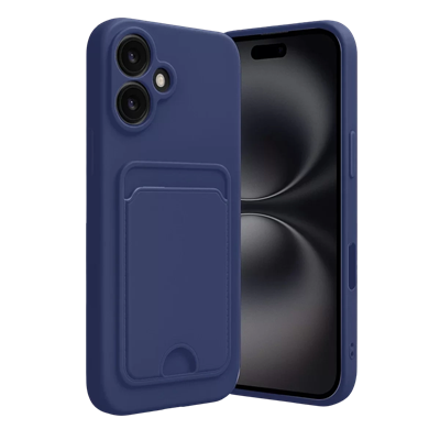 Apple iPhone 16 Kılıf Kelvin Kartvizitli Silikon - Lacivert