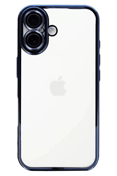 Apple iPhone 16 Kılıf Lensli Silikon - Açık Mavi