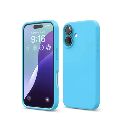 Apple iPhone 16 Kılıf Nano içi Kadife Silikon - Mavi