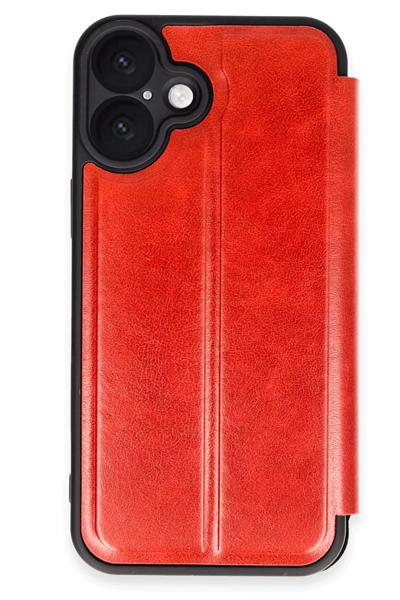 Apple iPhone 16 Plus Kılıf Flip Cover - Kırmızı