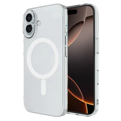 Apple iPhone 16 Plus Kılıf Magneticsafe Şeffaf Silikon - Şeffaf
