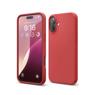 Apple iPhone 16 Plus Kılıf Nano içi Kadife Silikon - Kırmızı