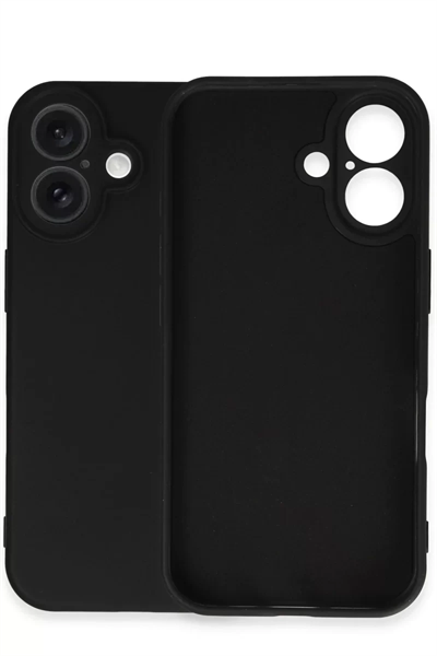 Apple iPhone 16 Plus Kılıf Nano içi Kadife Silikon - Siyah