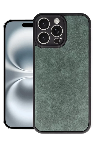 Apple iPhone 16 Pro Kılıf Aras Deri Kapak - Koyu Yeşil