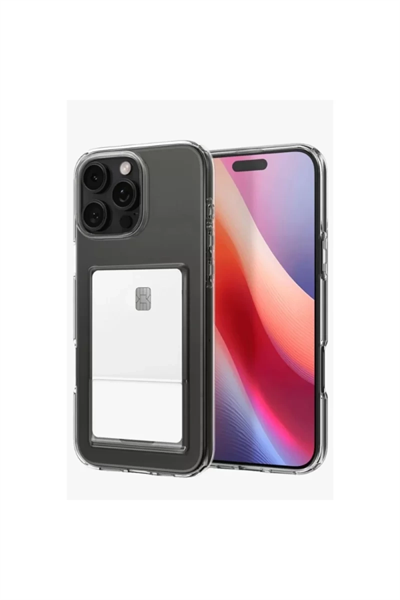 Apple iPhone 16 Pro Kılıf Kart Şeffaf Silikon - Şeffaf