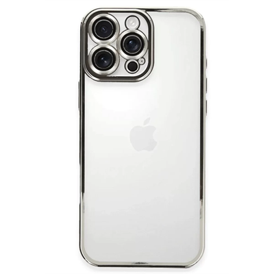 Apple iPhone 16 Pro Kılıf Lensli Silikon - Gümüş