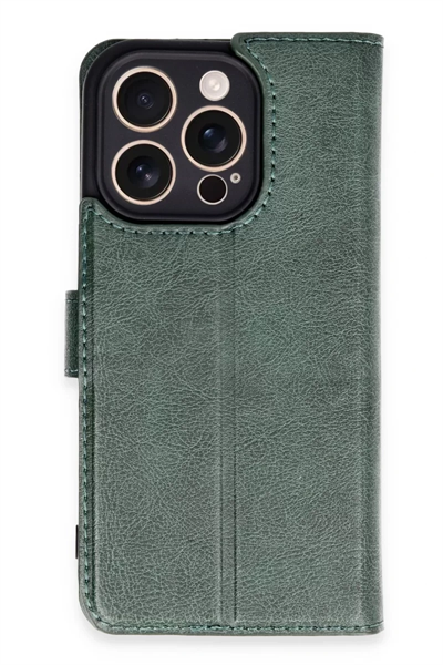 Apple iPhone 16 Pro Kılıf Trend S Plus Kapaklı Kılıf - Yeşil