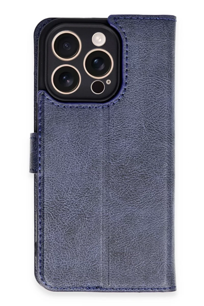 Apple iPhone 16 Pro Kılıf Trend S Plus Kapaklı Kılıf - Lacivert