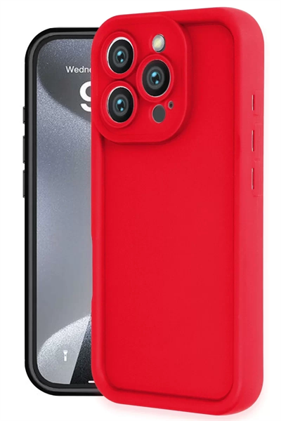 Apple iPhone 16 Pro Kılıf Viera Silikon - Kırmızı