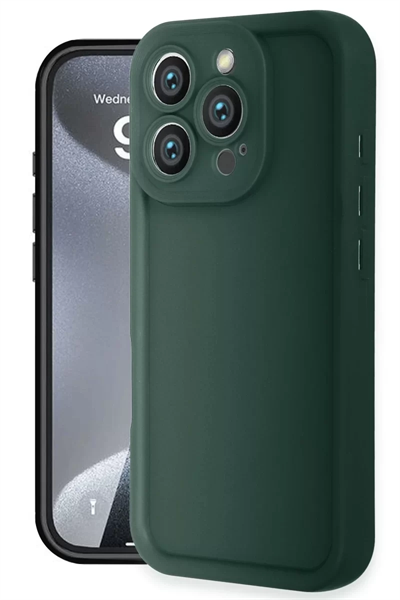 Apple iPhone 16 Pro Kılıf Viera Silikon - Koyu Yeşil
