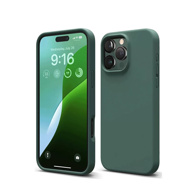 Apple iPhone 16 Pro Max Kılıf First Silikon - Koyu Yeşil